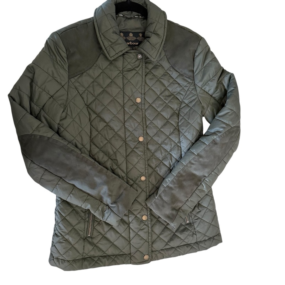 Barbour Quail Quilted Jacket Olive Green Women’s Size 6 NWOT